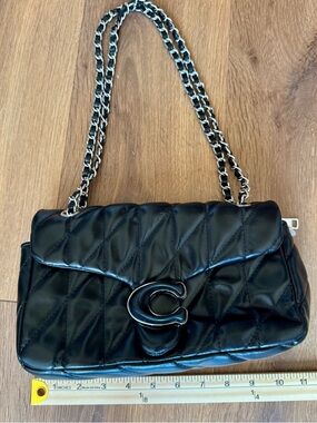 Quilted Chain Shoulder Bag with C Emblem